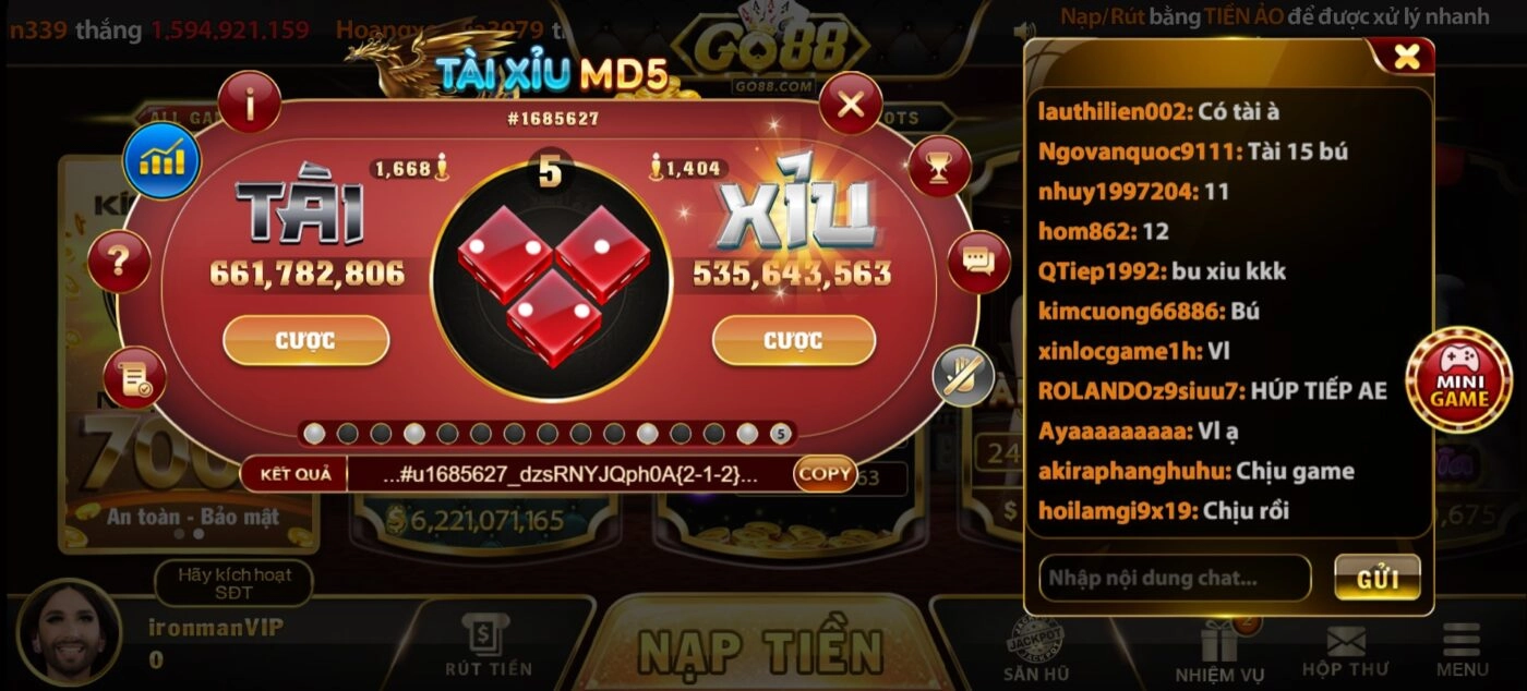 Tóm tắt trò chơi tài xỉu MD5 Tap88
